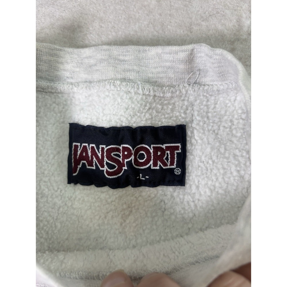 Vintage 90s Michigan State Pullover Jansport Large MSU Sweatshirt Gray - Picture 3 of 9